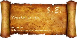Voszka Ervin névjegykártya
